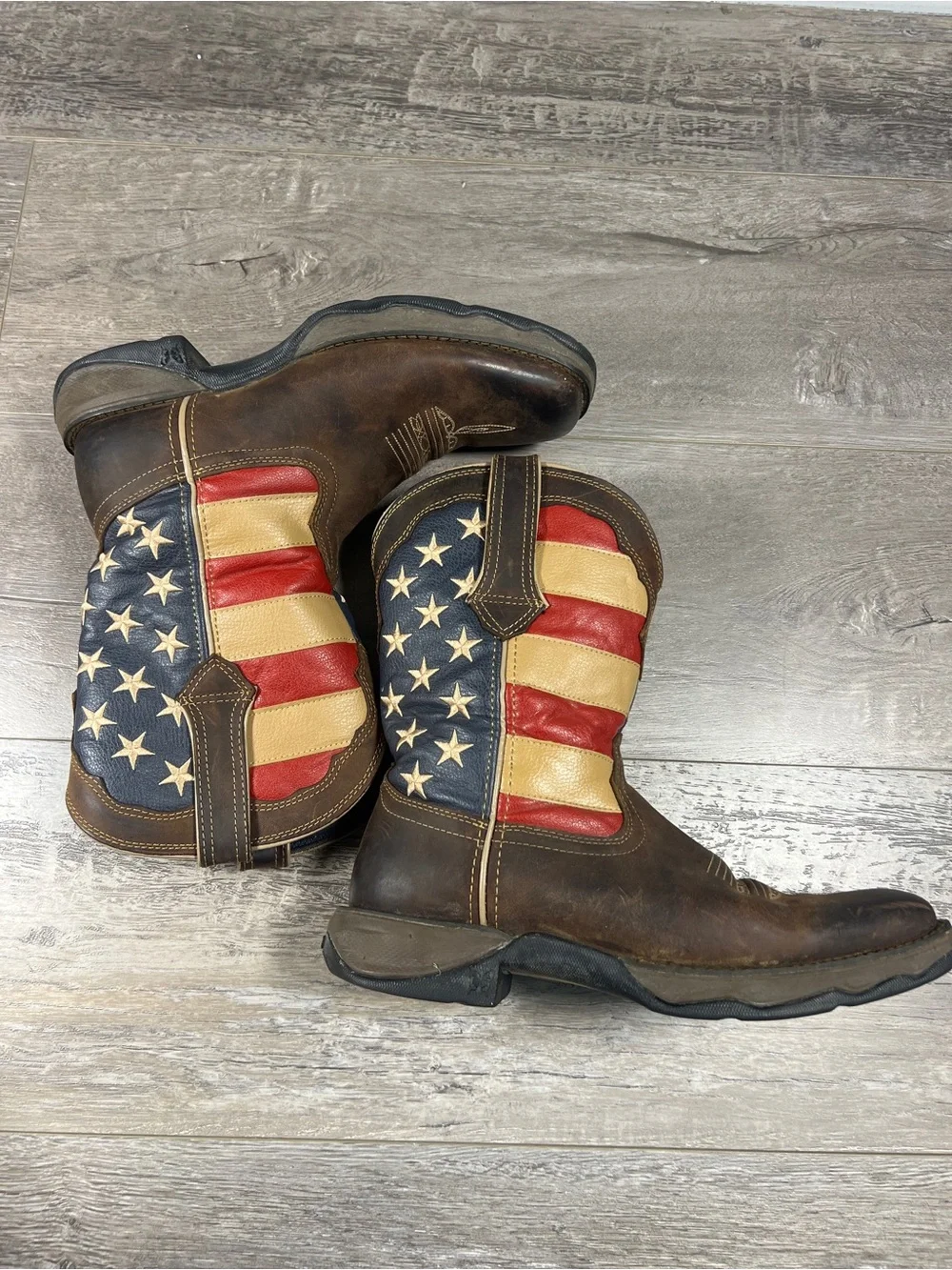 DURANGO LADY REBEL AMERICAN FLAG WESTERN PERFORMANCE BOOTS - BROAD SQUARE TOE